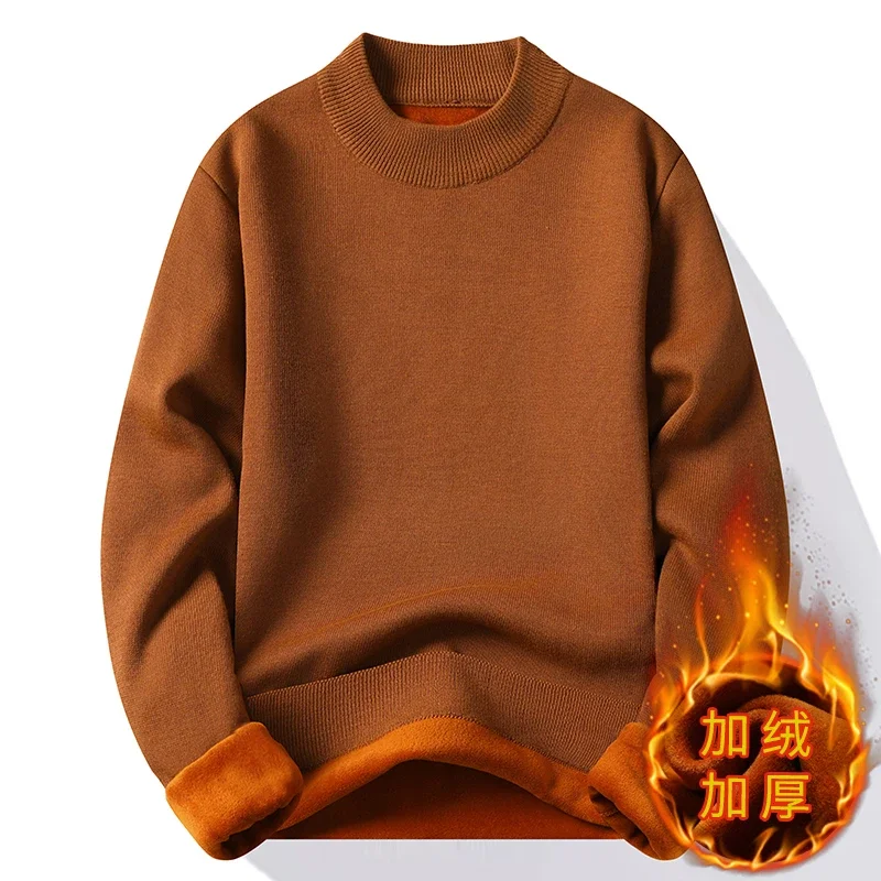 

Knitwear Sweater New Autumn/Winter Mock Neck Sweatshirts Solid Color Pullovers Man Brand Casual Mens Clothing