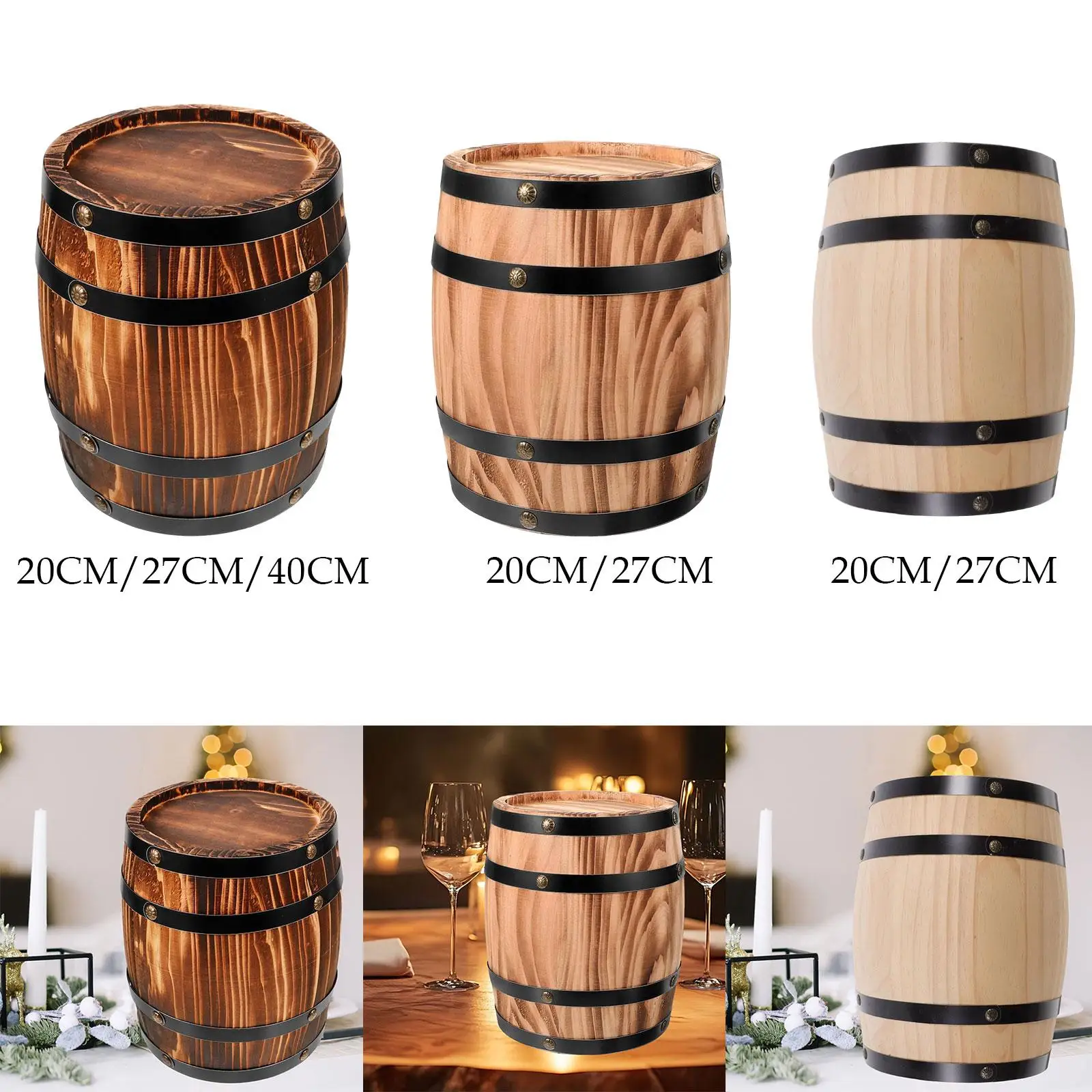 Dispensador de whisky de madera con barril de vino de roble, barril de cerveza de gran capacidad, decoración del hogar para cocina, Bar, fiesta