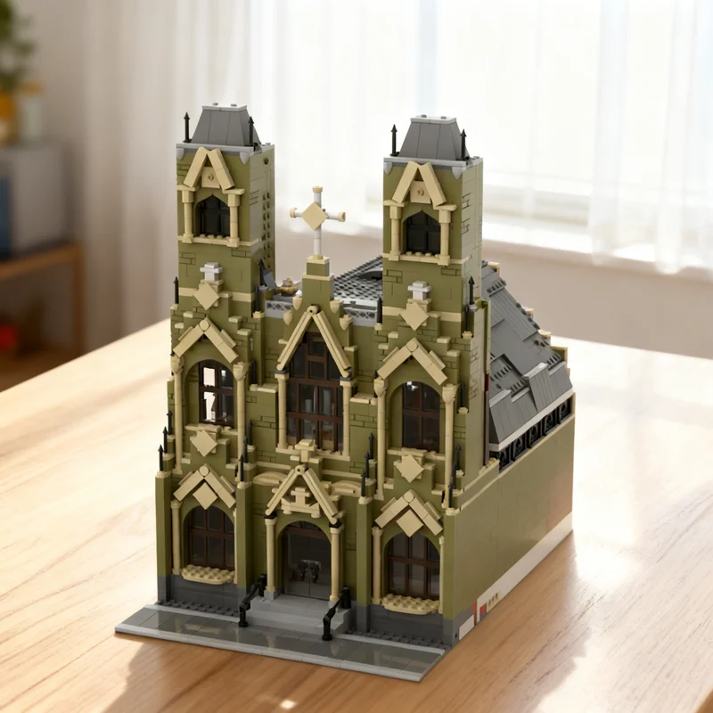 

4015 деталей MOC: Модульная модель собора для строительства городского пейзажа, конструктор, подарок, креативный коллекционный декор, премиум-класс для взрослых и детей