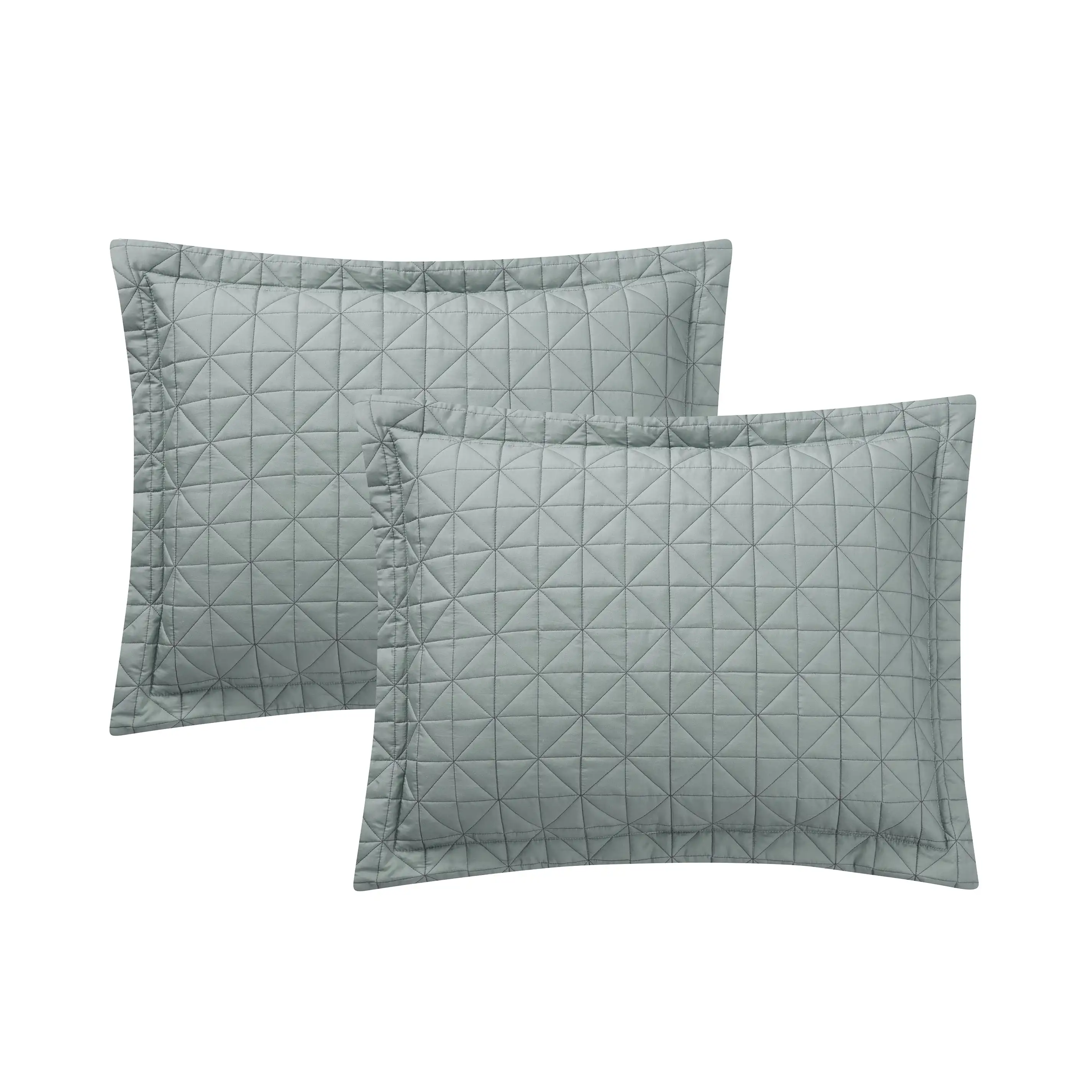 Set trapunta 5 pezzi verde salvia con lenzuola, doppia