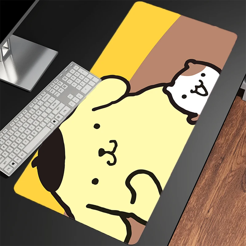 マウスパッド ポムポムプリン オフィス ラップトップ アニメ ゲームアクセサリー XXL カーペット ゲーマー PC コンピュータ キーボードパッド ゴム製デスクマット マウスパッド