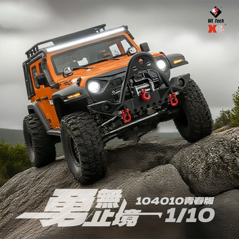 Wltoys 104010 Rc Rock Crawler 1 10 Scale Four Wheel Drive Off Road Remote Control Simulation Wrangler Car Adult Outdoor