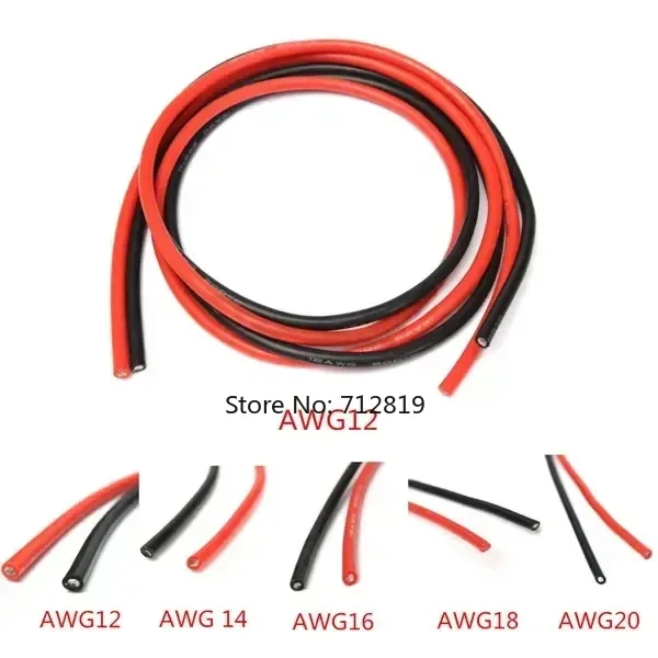 High Temperature Silicone Wire Cable AWG 12 14 16 18 20 Soft Flexible Tinned Copper Cable for RC Model Battery ESC Drone FPV