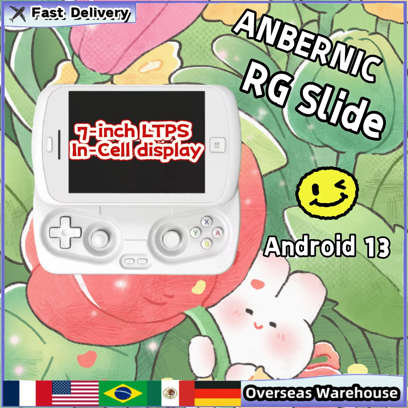 

Портативная игровая консоль ANBERNIC RG Slide с 4,7-дюймовым экраном, выходом DP, процессором Unisoc, сенсорным экраном 120 Гц, ОС Android, поддержкой PSP и PS2