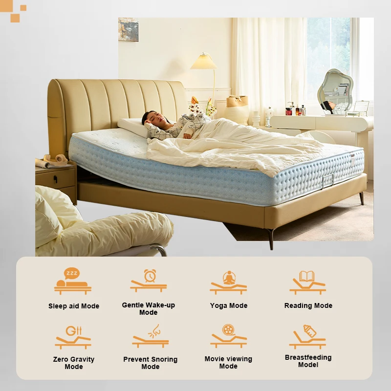 Wireless Remote Control Adjustable Electric Belt Lifting Mattress, Suitable for Bedroom zero Gravity Foam Mattress
