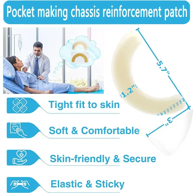 Medical Grade Hydrogel Wound Dressing, 20/40 Pockets Pocket Making Chassis Reinforcement Patch, Elastic Hydrogel Adhesive Patch