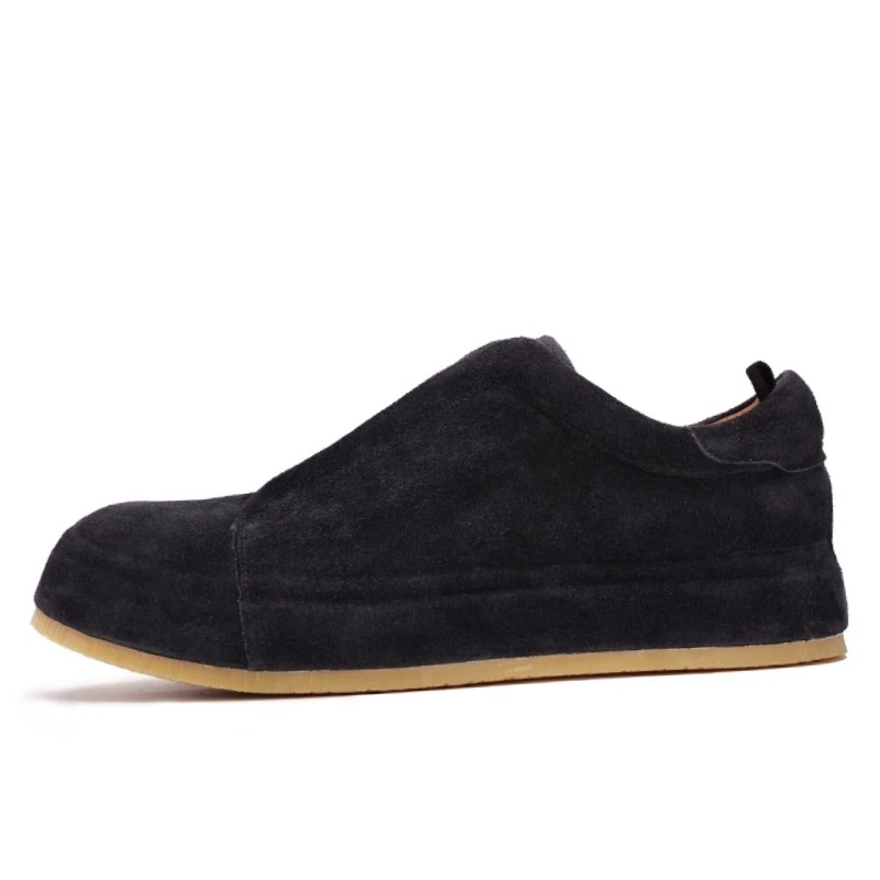 

Мужские лоферы из натуральной кожи из мерсеризованной замши из воловьей кожи, минималистичные повседневные туфли-оксфорды, удобные мужские туфли для доски