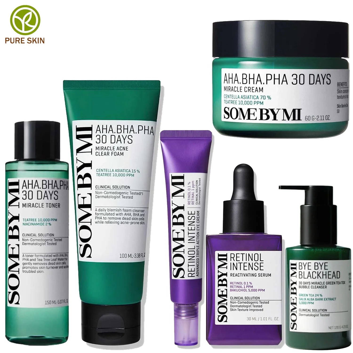 

SOMEBYMI Tea Tree Essence Toner Retinol Serum Eye Cream Rejuvenating Face Essence Vitamin Sunscreen Cream Korean Skin Care