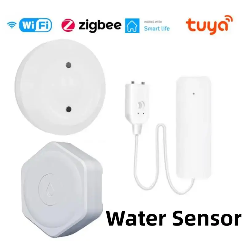 Tuya Zigbee Wifi Immersie Sensor Waterlekkage Detector Overstromingssensor Watertank Lek Koppeling Alarm Smart Life App Monitoring