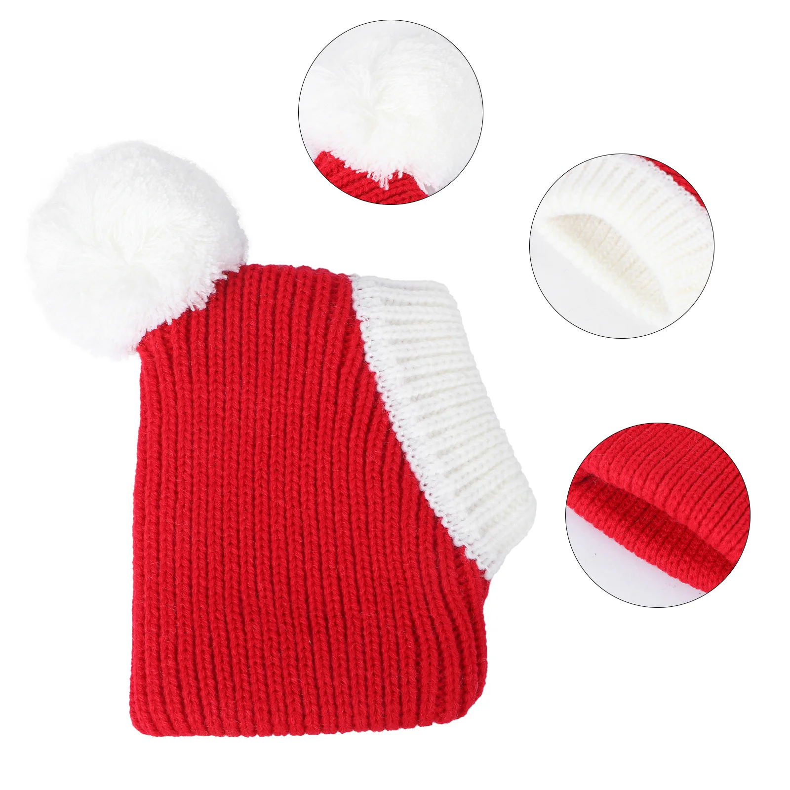

Pet Warm Hat Red Size Xs Christmas Woolen Hat Soft Comfortable Puppy Winter Headdress for Parties Photo Taking