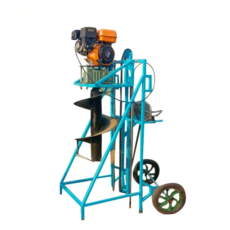 

Guardrail post gasoline pile driver ground screw spiral drilling machine