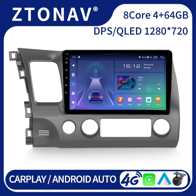 

Car Radio For Honda Civic 8 2005 2006 2007 2008 2009 2011 2012 Android Stereo Screen Media Player Headunit Wireless Carplay