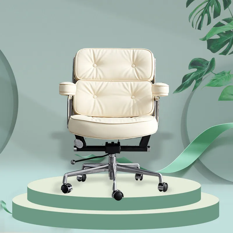 

Black Soft Office Chair Armrest Modern Beige Designer Ergonomic Computer Chair Comfortable Wheels Silla Oficina Office Furniture