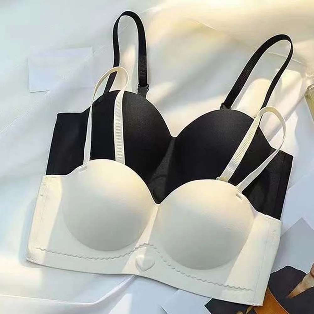 Soft Shockproof Wireless Deep V Bra Patchwork Close-fitting Push Up Underwear Adjustable Anti-sagging Seamless Bras Running