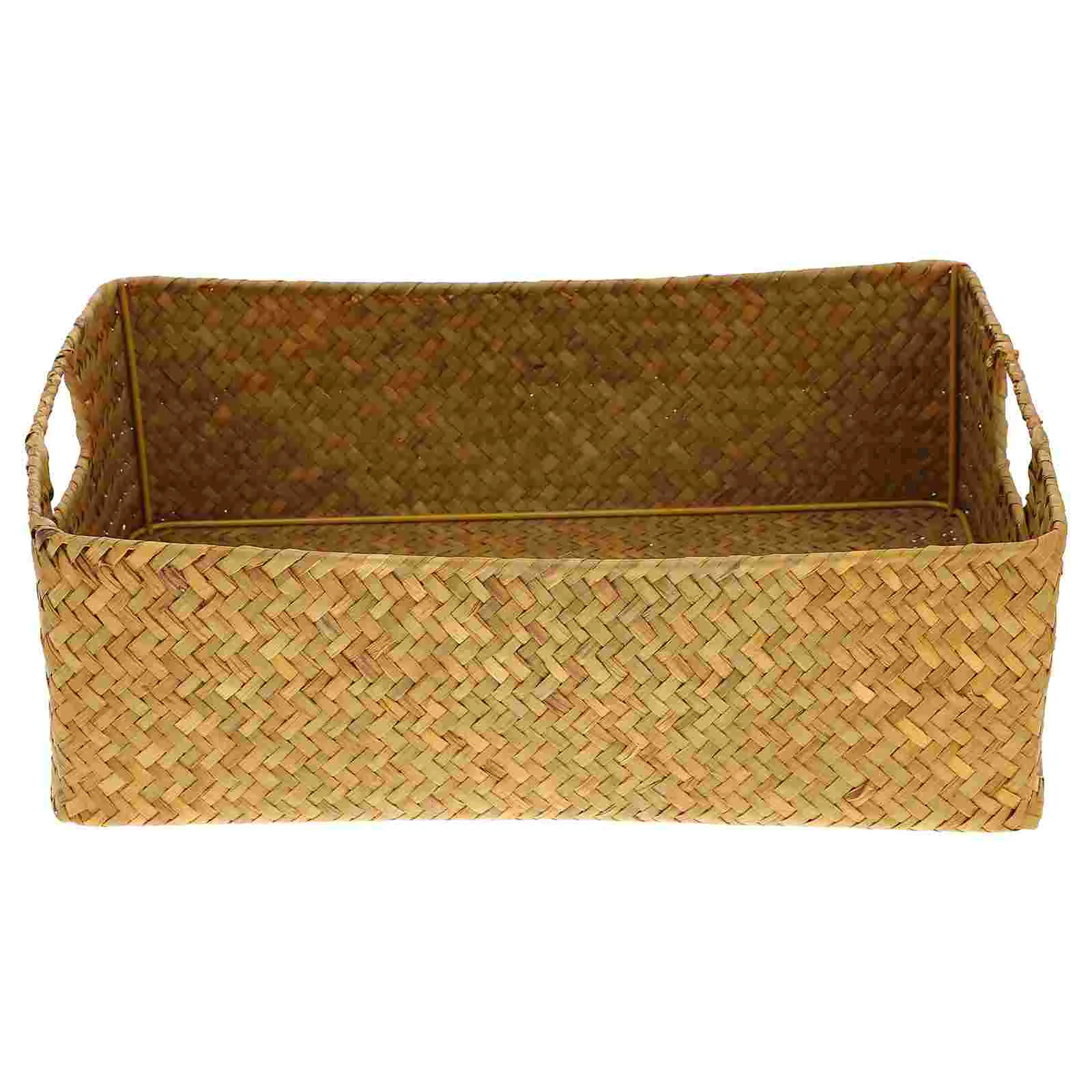 

Storage Basket Rectangular Seaweed Practical Handwoven Bin Home Multifunctional Decor