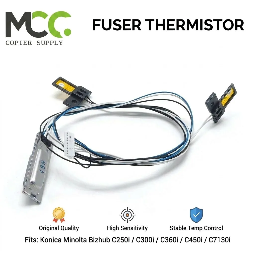 1Pcs Fuser Thermistor for Konica Minolta Bizhub  C250i C300i C360i C450i C7130i Genuine Color Copier Temperature Sensor Assembly