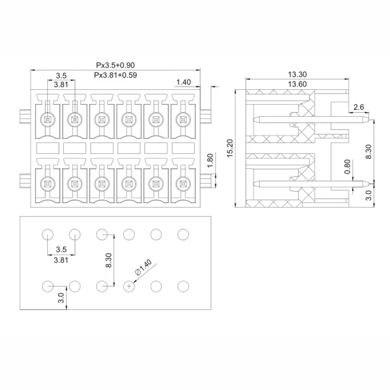 100PIN 15EDGVHBN 3.81mm 2EDGKVG 2P ~ 12P PCB PLUG-IN TEMINAL BLOCKS MCDNV1.5/-G1-3.81 PHOENIX DEGSON