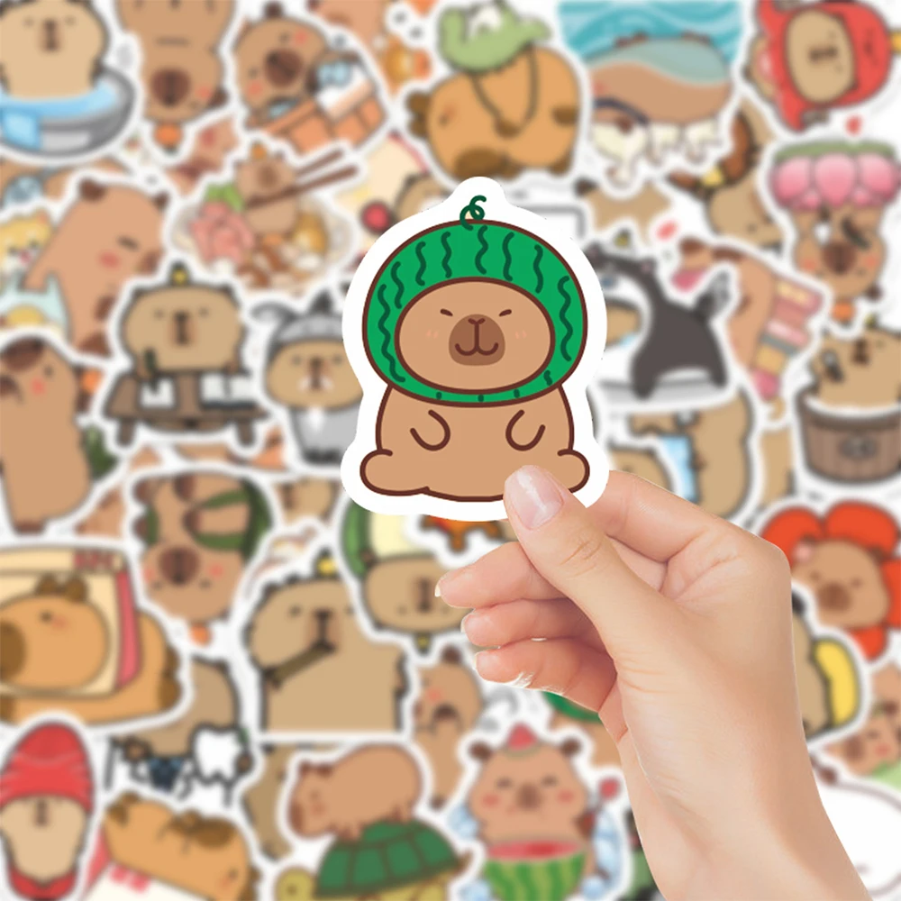 

10/30/55pcs Funny Cute Capybara Graffiti Stickers Kawaii Cartoon Sticker Notebook Stationery Phone Waterproof Decals Wholesale