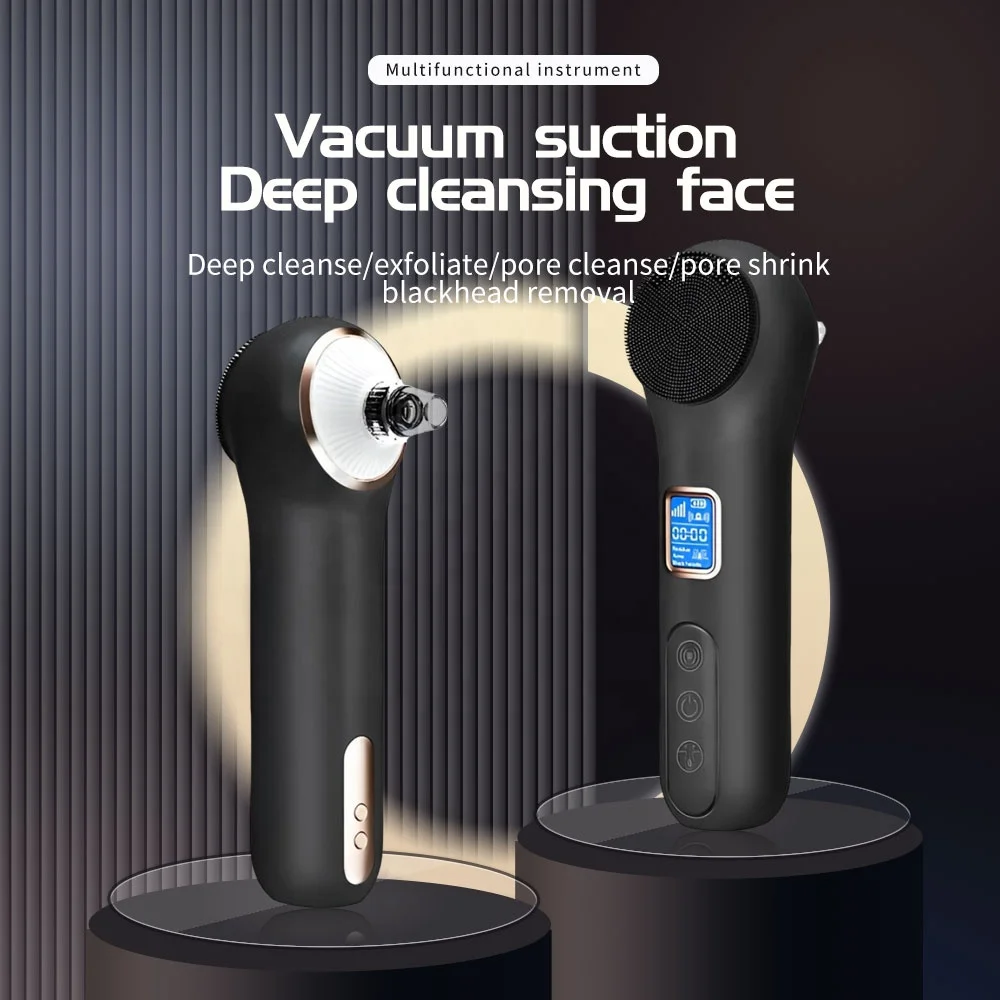 2-In-1 Facial Cleanser, Exfoliating Remover, Vacuum Deep Pore Cleaning, Cleansing Brush, Waterproof Cleansing Brush