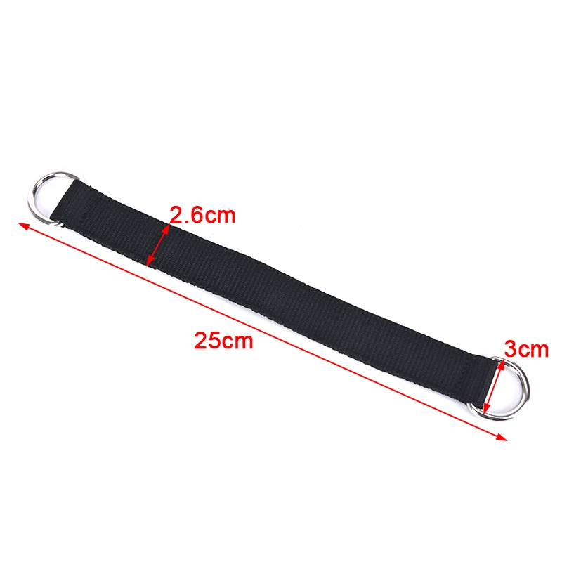 1pc 200KG Bearing Load Hanging Belt T-bar Strap Dumbbell Barbell Rope Handles Strap Tree Swing Strap Hook Ring Connecting Belt