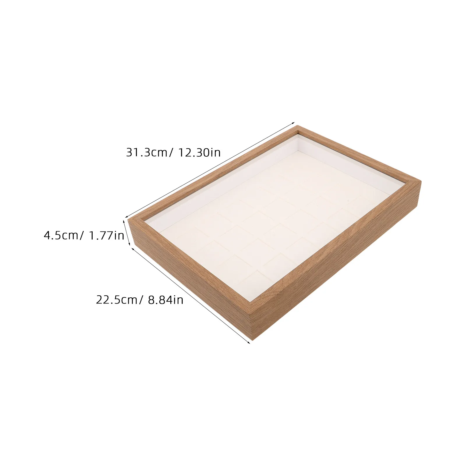 24 Grid Wood Seashell Shadow Box Display Case A4 Size Clear Acrylic Coastal Decor Organizer Shell Collection Case Summer Beach