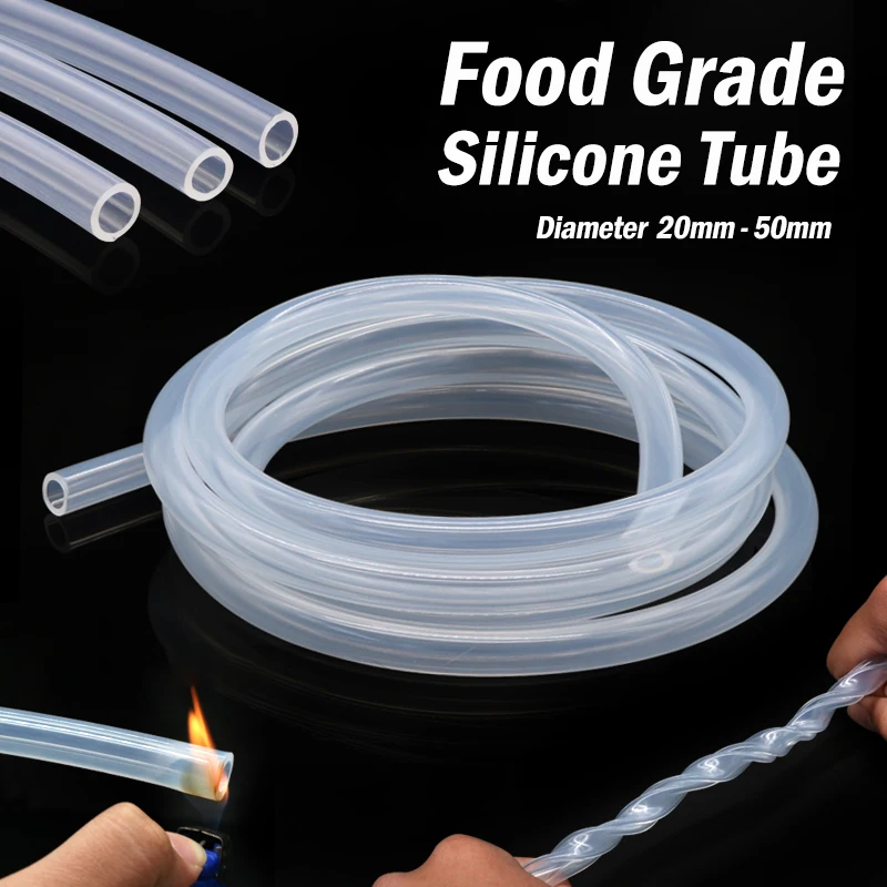 

1M Food Grade Silicone Rubber Hose Transparent Flexible Silicone Tube Diameter ID 20 22 23 24 25 26 30 32 36 38 50mm Hose Pipes