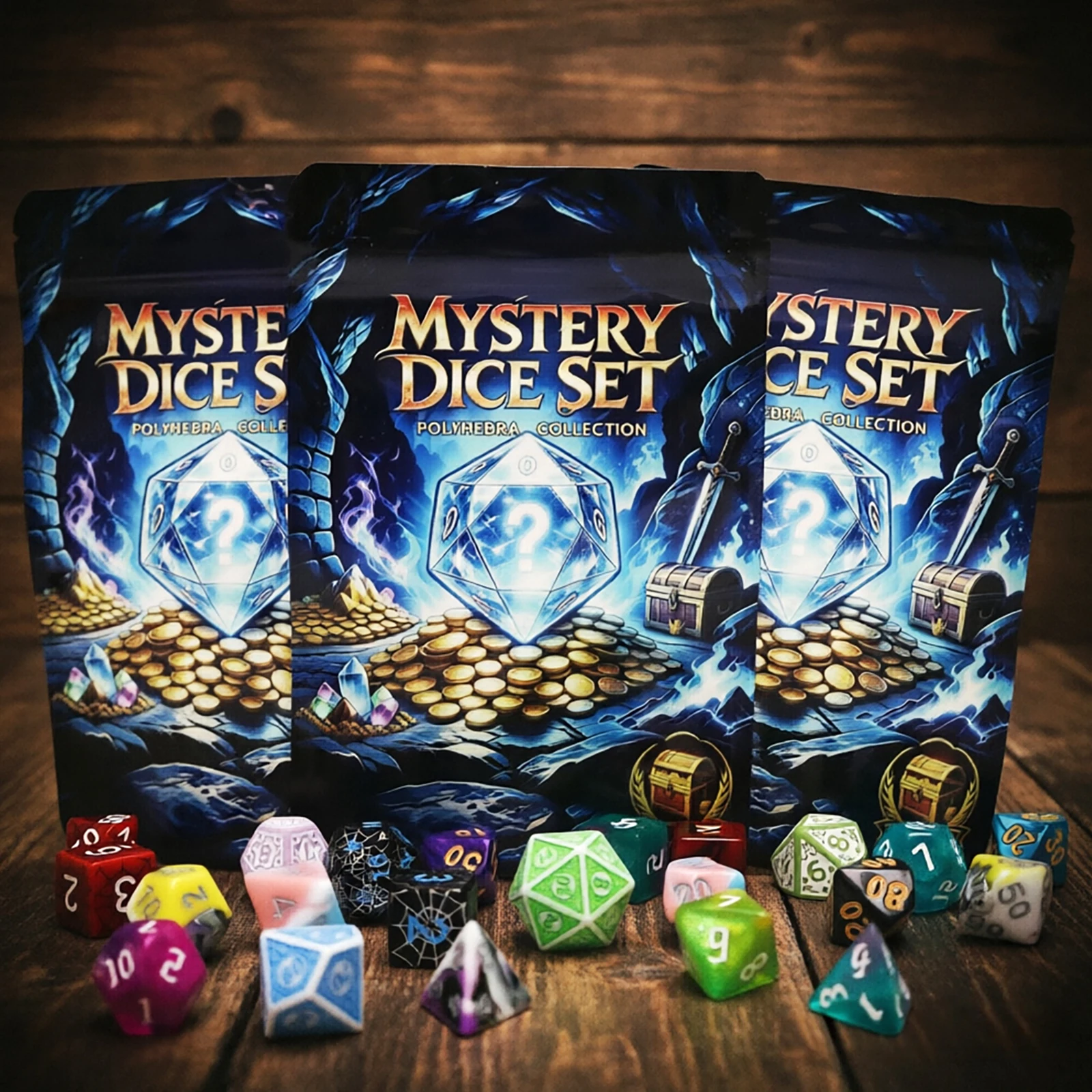 8pcs/41pcs Surprise Dice Mysterious Plastic Polyhedral Dice for DND TRPG Board Game, Perfect Gift for DND Lover