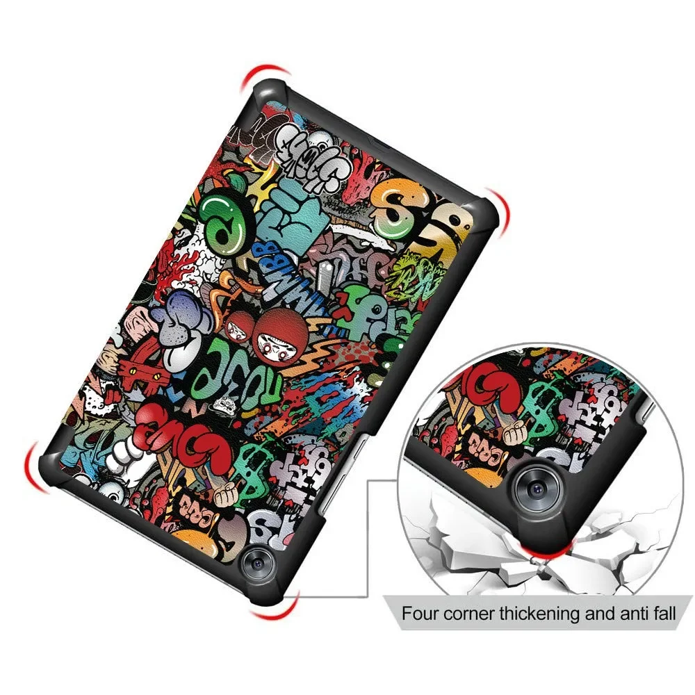 360 Rotating Stand Bracket Flip Leather Case For Huawei MediaPad M5 8.4 SHT-W09 SHT-AL09 Tablet Cover Custer Tri 3 Fold Folio