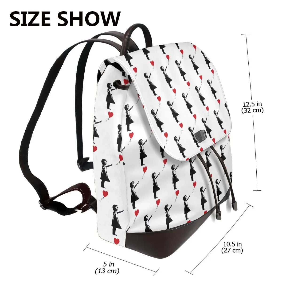 Banksy - Girl With Balloon Bookbag School Student Bags Hiking Travel Daypack for Women Fashion Derma Backpack