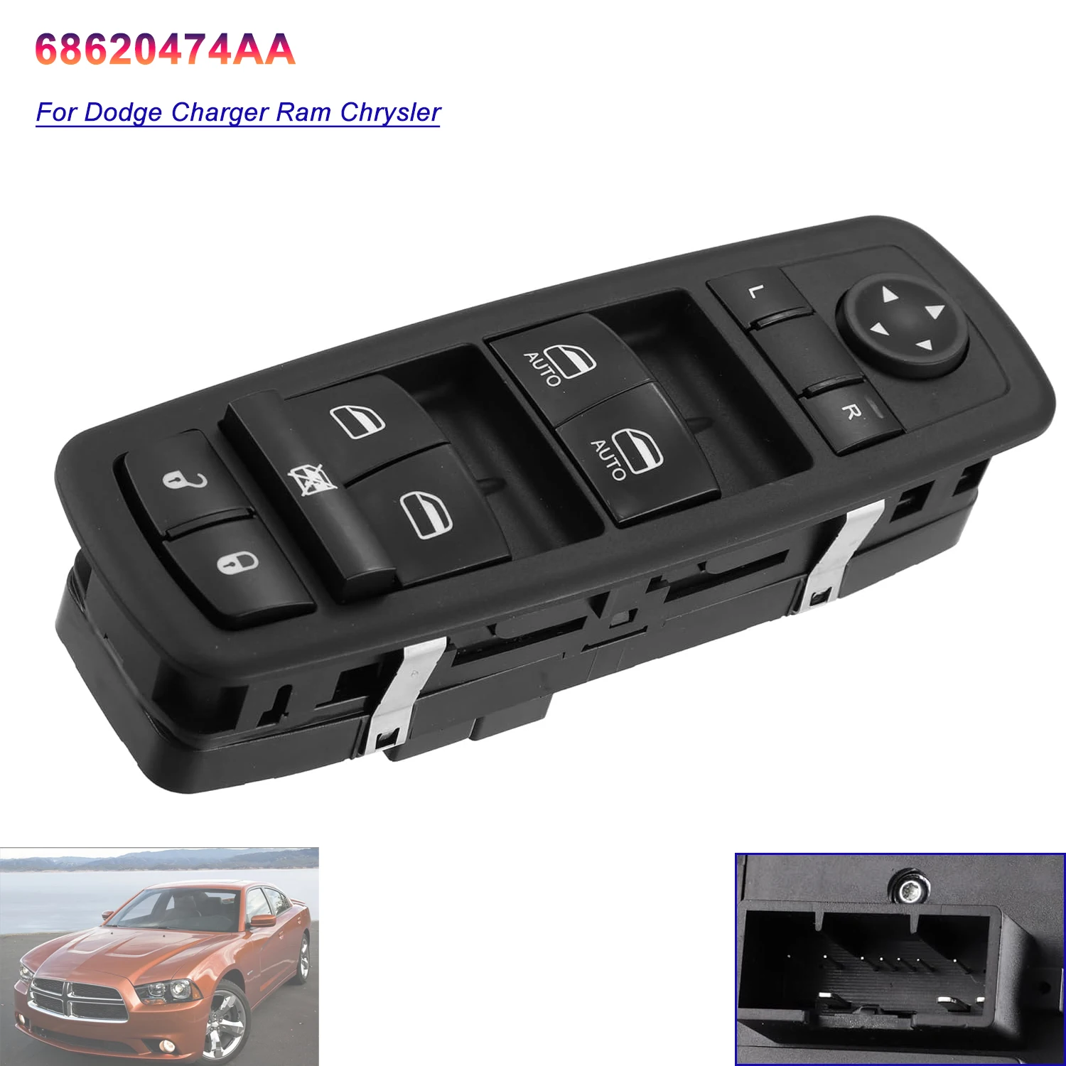 

For Dodge Charger Ram Chrysler 200 300 4-Door 2011-2016 Front Left Driver Side Power Window Control Switch 68139805AB 68620474AA