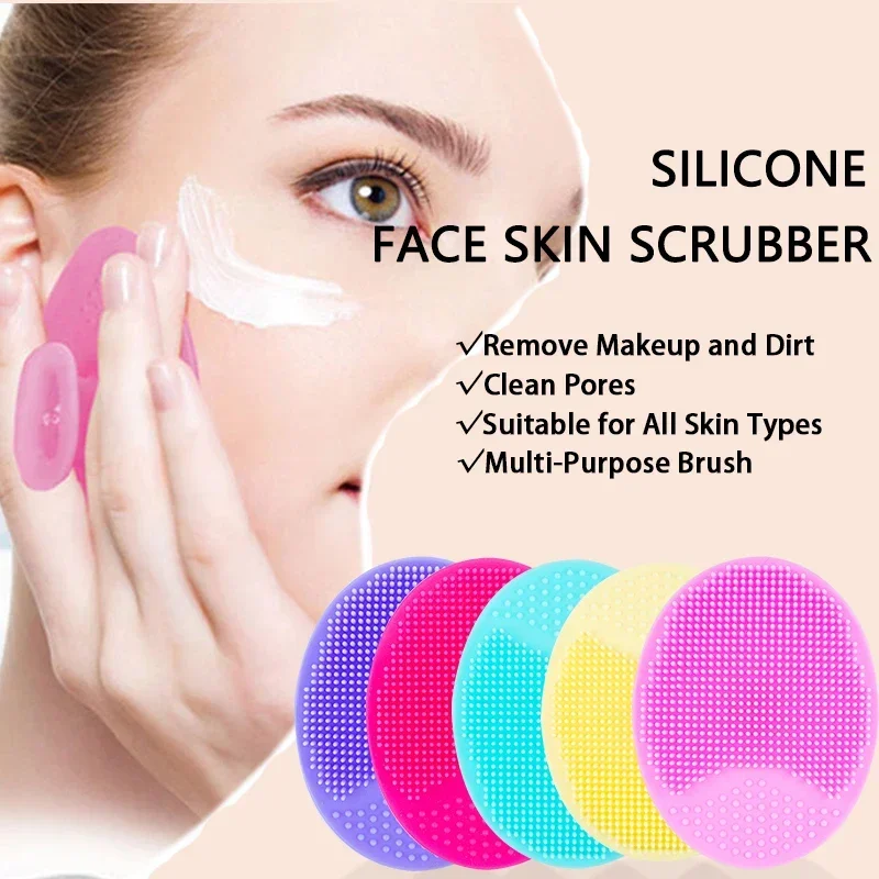 1PC Silicone Face Wash Brush Clean Pores Baby Shampoo Brush Baby Bath Brush Soft Hair Round Shampoo Comb Home Use Brushes