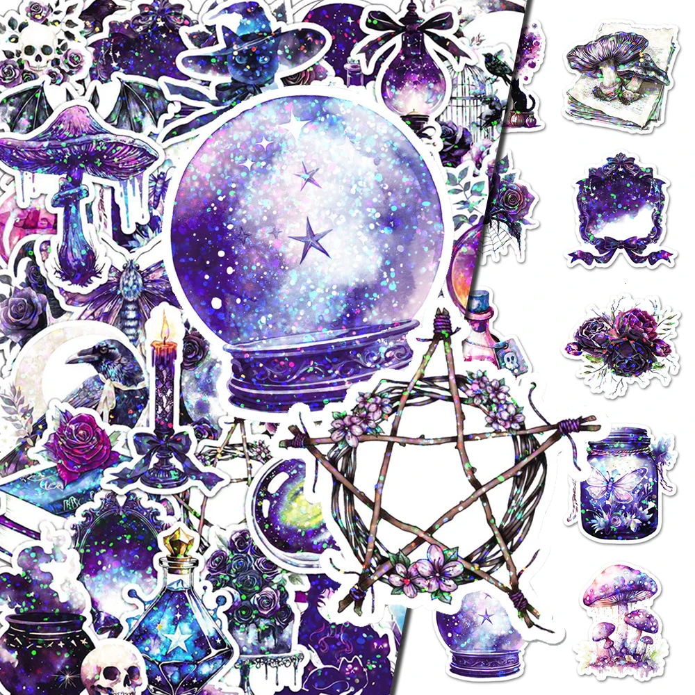 

10/30/50pcs Horror Gothic Magic Witch Cartoon Stickers Cool Skull Decals Toy DIY Skateboard Phone Laptop Retro Graffiti Sticker