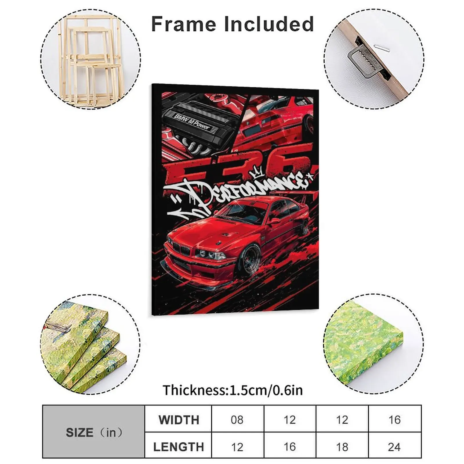 2000 323ti Compact E36 E31 8SERIES BAVARIAN LEGEND car grill Canvas Painting Decoration Cinema Framed Wall Paintings