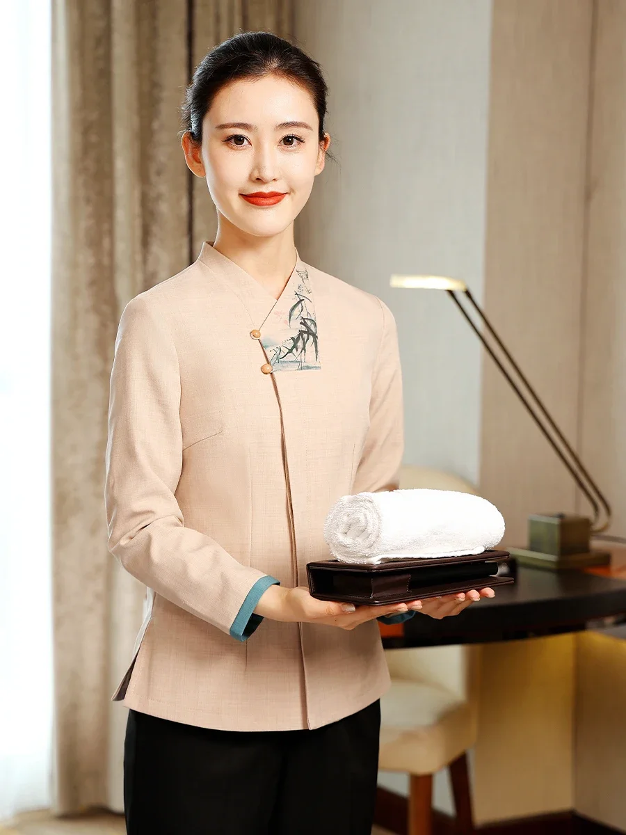 Fall/Winter Hotel Cleaning Aunt Work Clothes Female Homestay Room Housekeeping Uniform Supermarket Staffs Cleaner Workwear