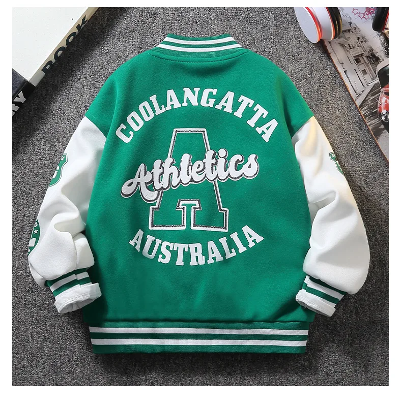Frühlings-Herbst-Baseballjacke für hübsche Jungen mit Buchstaben-Dekoration, Outdoor-Mantel für 3-14 Jahre alte Kinder, Geburtstagsgeschenk – Detail 8