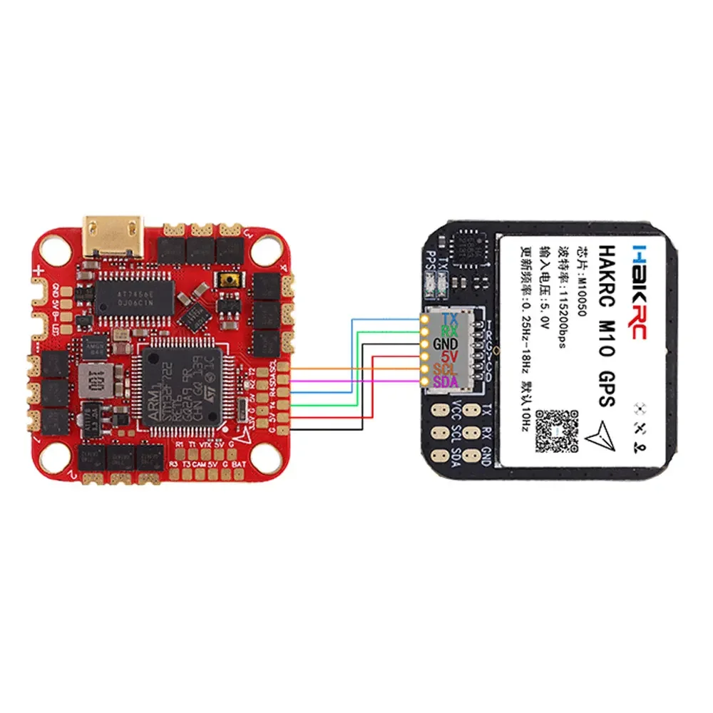 Módulo GPS HAKRC M10 con brújula QMC5883, protocolo dual, entrada de 5V, 25x25mm para avión RC FPV de largo alcance