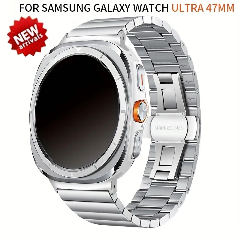 

Ремешок из нержавеющей стали для Samsung Galaxy Watch Ultra 47 мм, металлическая пряжка-бабочка, ремешок для часов Galaxy 7 Ultra, 47 мм, браслет на запястье