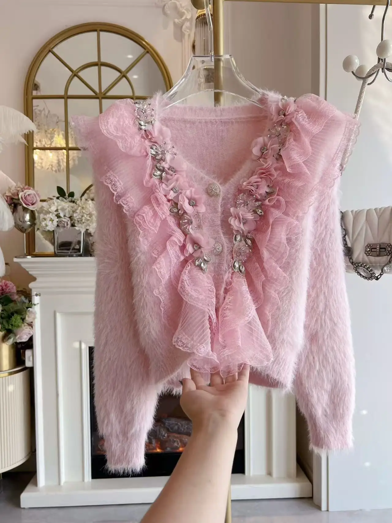 

Autumn Winter Warm Mink fur Sweater Coat Women Long Sleeve Single Breasted Knitwear Cardigan Jacket Outwears Sweaters