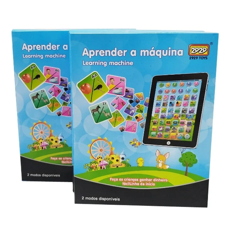 Tavoletta bilingue inglese portoghese, spagnola per bambini, giocattoli per la prima educazione, macchina educativa per la lettura dei punti di apprendimento del iPad