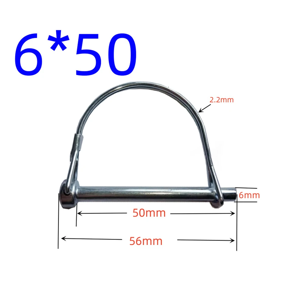 For Lawn Mowers Folding Pin Set Spring Lock Pin Transportation 6 Mm X 50 Mm Rust-resistant Transportation Versatile