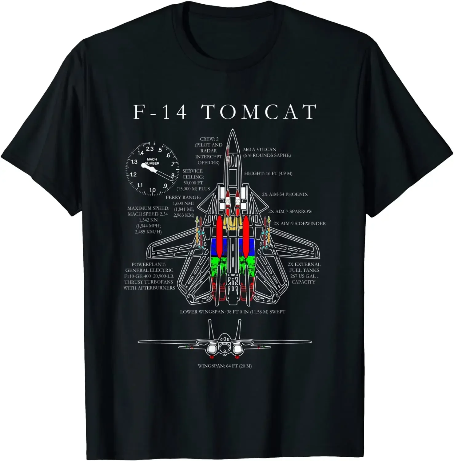 Short Sleeve Casual 100% Cotton O-Neck Summer TShirt Size S-5XL F-14 Fighter Tomcat Specs Men T-Shirt oversized men clothing