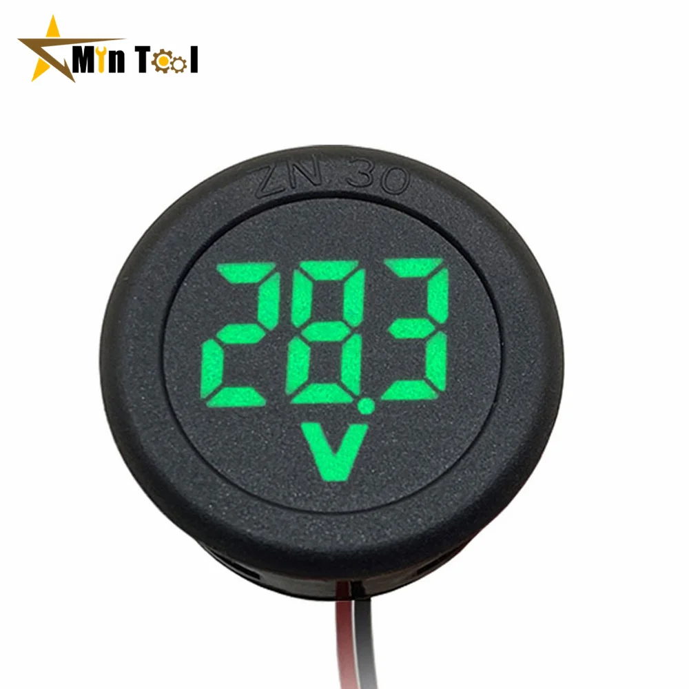 DC 4-100V LED Digital Display Two-wire Voltmeter DC Digital Voltmeter Head Reverse Connection Protection Motorcycle Accessories