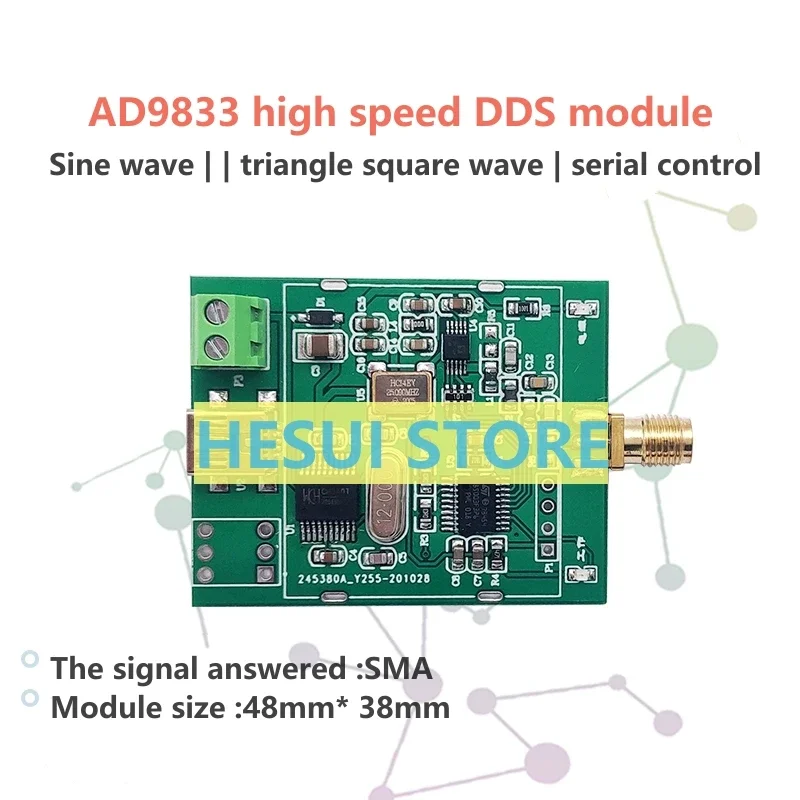 AD9833 module frequency generator DDS signal square wave sine wave triangle wave serial port PC control