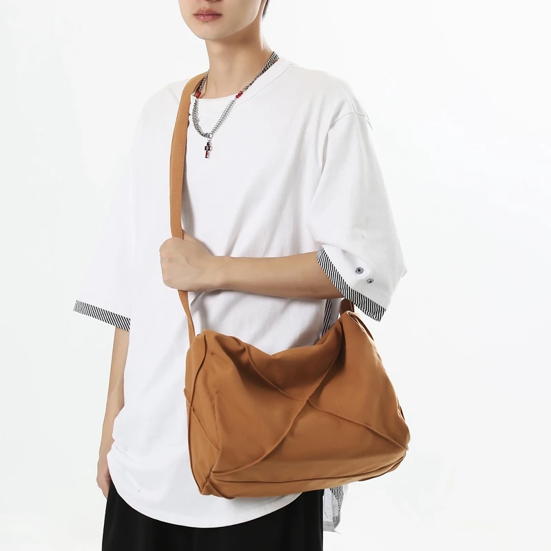 

Black Canvas Women's Bag Large Eco Bag Korean Shoulder Shopper Bag Messenger Bag Y2K Handbag School Satchel Unisex Pocket Travel