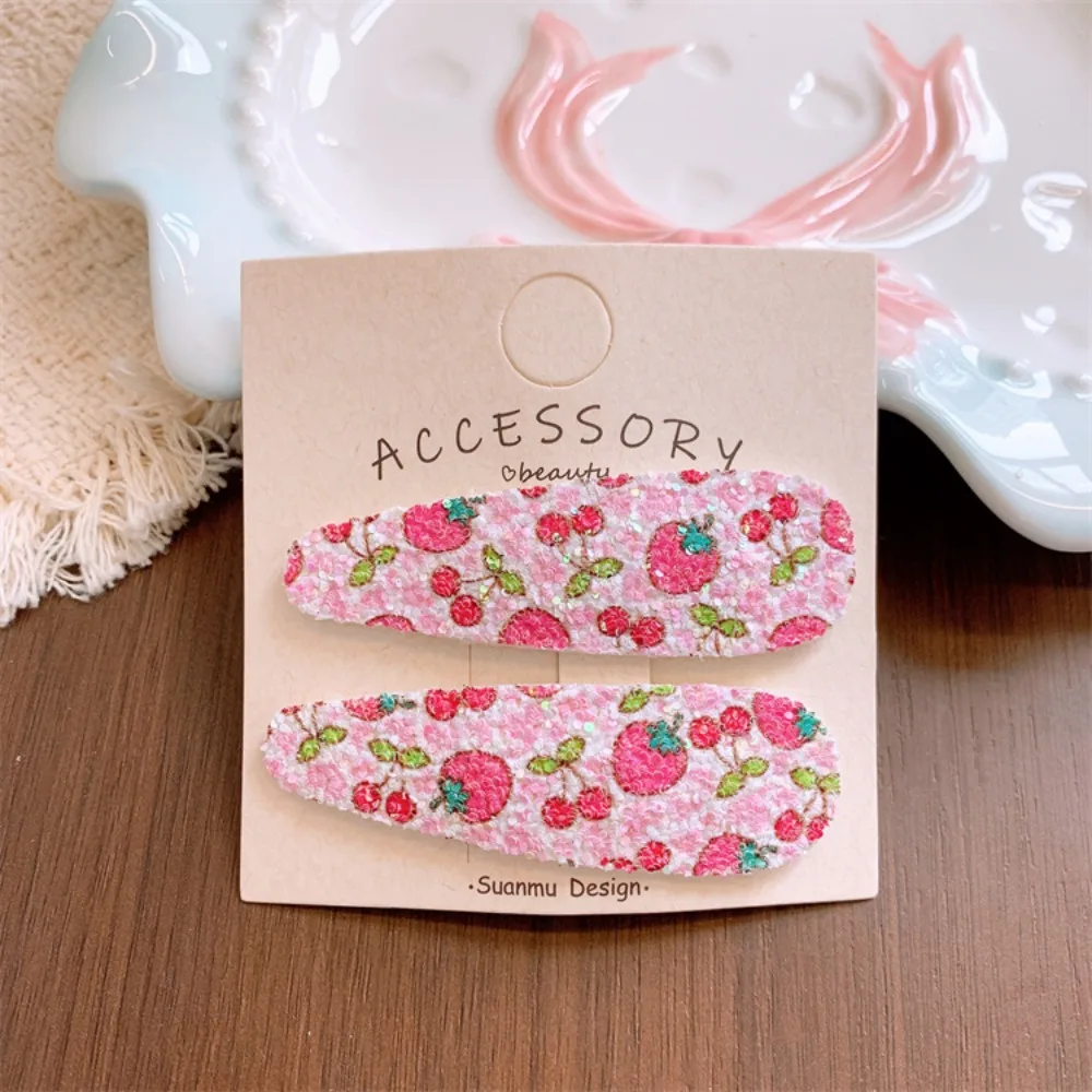 Children's Water Drop BB Clip Sequins Cartoon Rabbit Fruit Hairpin Baby Girl Sweet Flower Bangs Side Clip Kids Hair Accessories