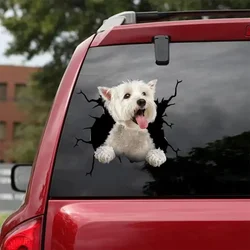 West highland branco terrier decalque-se encaixa carros, janelas, laptops e qualquer superfície lisa, adesivos para cães, adesivos para animais de estimação, sti cão personalizado