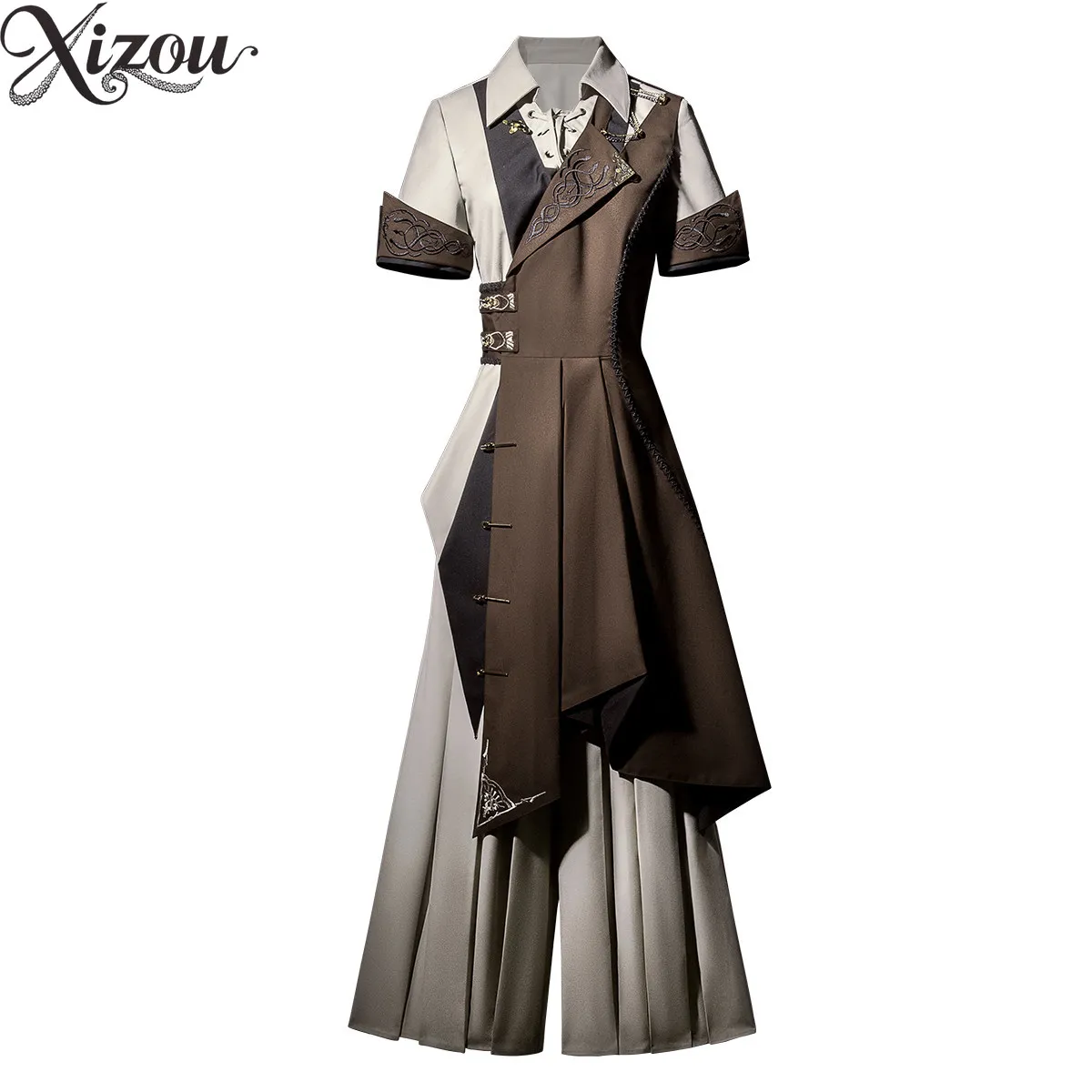 

Sailing Guide Medieval Lolita Suit Top Coat Pants Retro Art Outfit Irregular British Coat Unisex Voyage Guide 2026 Slim Cosplay