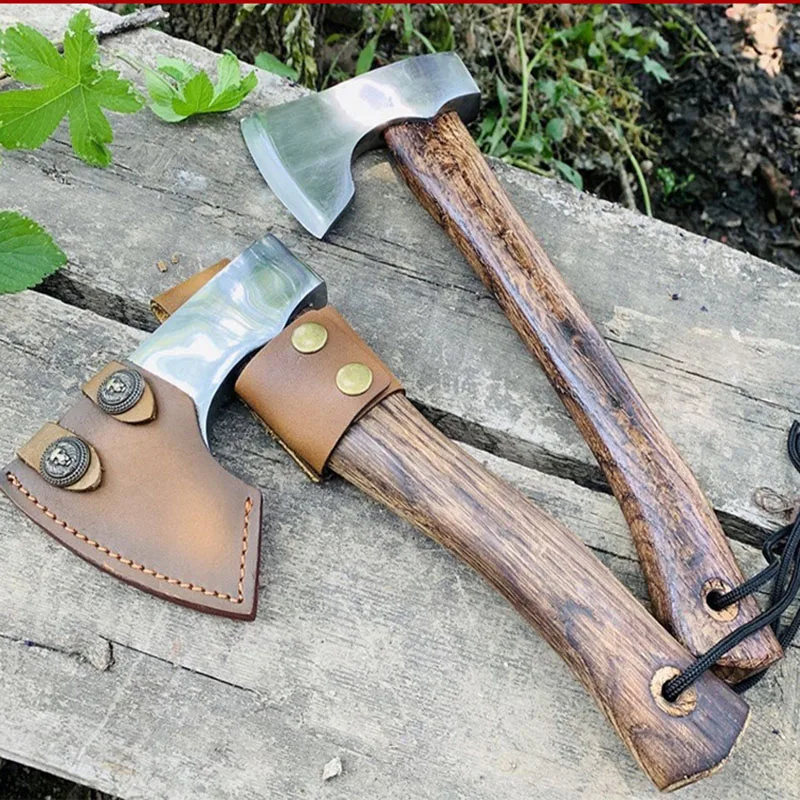 Outdoor classic Niman battle axe camping chopping wood, chopping trees, chopping bones axe Qinggangmu outdoor camping forging ax