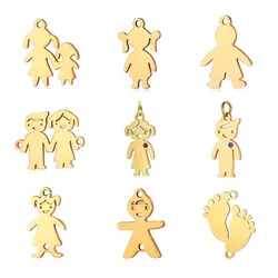 10pcs/lot Stainless Steel Boys Girls DIY Jewelry Charms Wholesale Footprint Baby Necklace Making Pendant Never Fade Top Quality