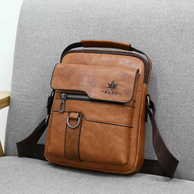 Crossbody Messenger Bags Business Casual Handbag Brand Shoulder New High Quality Leather For Men Flap Male Solid Fash Travel Bag